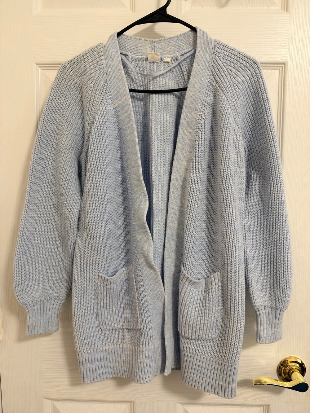 GAP Light Blue Open-Front Knit Cardigan with Pockets